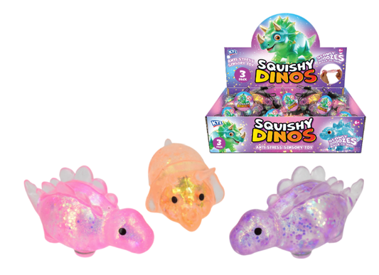 3pc Squishy Dinos (3 Asst Colours) - Dbx