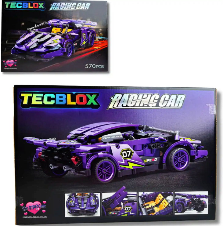 52CM TECBLOX BYO RACING CAR 4 ASSORTED BLOCKS SETS