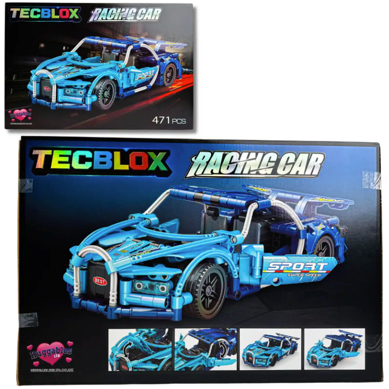 52CM TECBLOX BYO RACING CAR 4 ASSORTED BLOCKS SETS