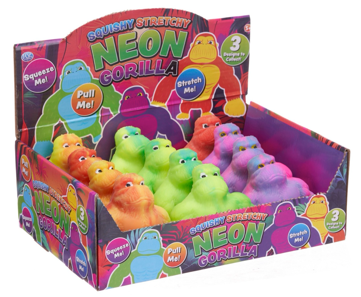 11CM STRETCHY 2-TONE NEON GORILLA 3 ASST (DB)