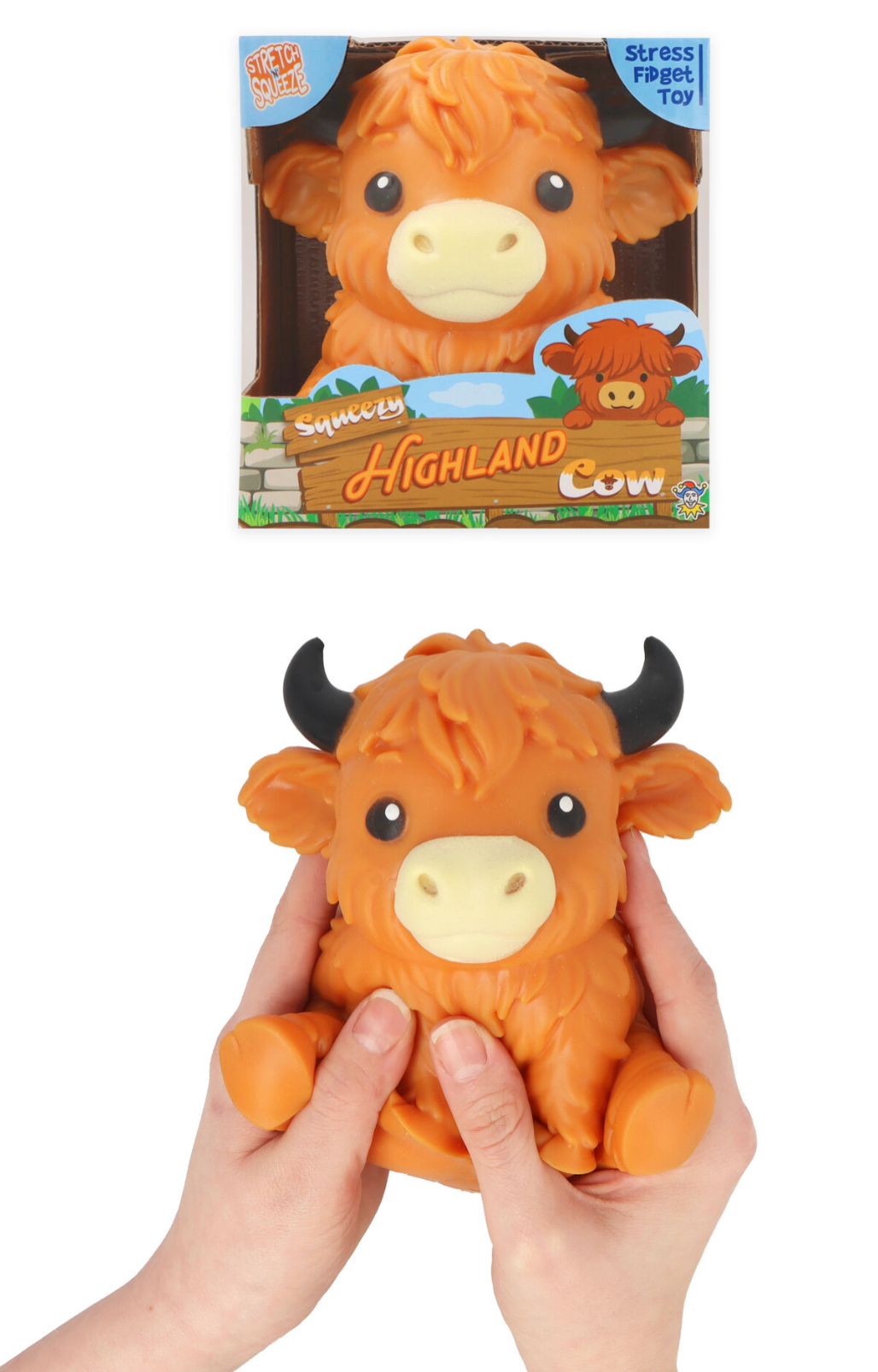 Giant Squeeze Highland Cow Toy (13cm x 9cm x 11.5cm)