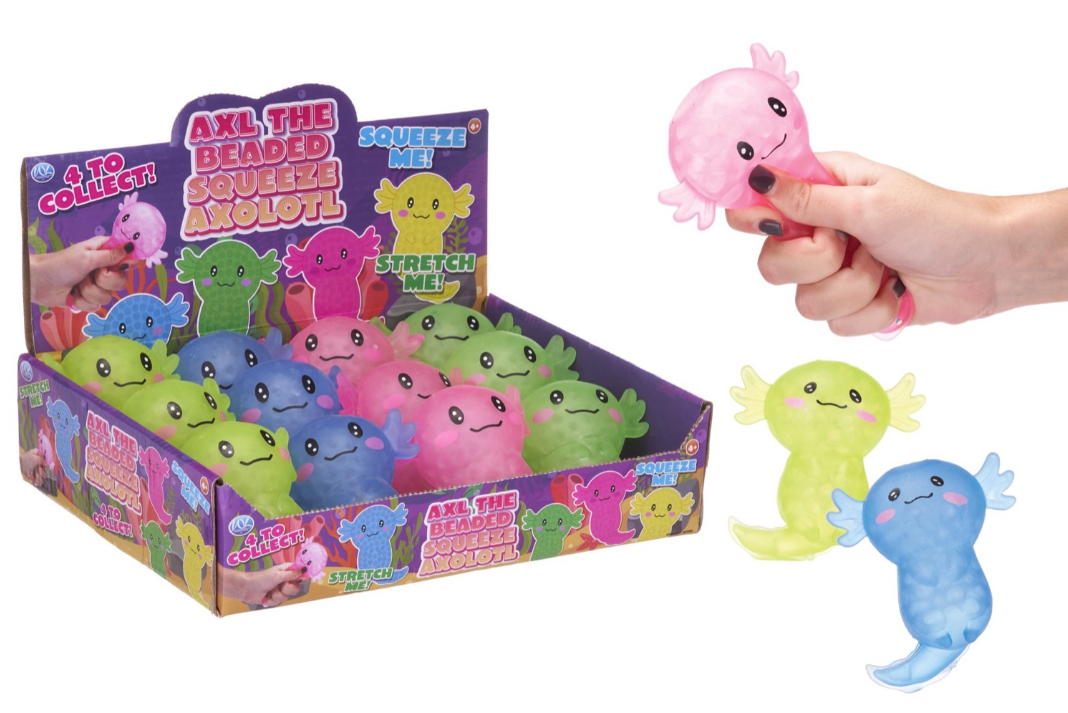 10CM BEADED SQUEEZE AXOLOTL 4 ASST (DB)