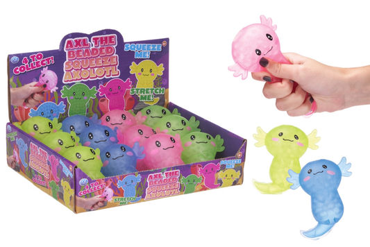10CM BEADED SQUEEZE AXOLOTL 4 ASST (DB)