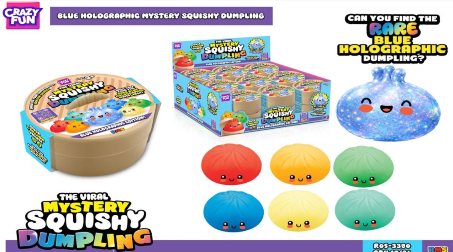 RMS CRAZY FUN BLUE HOLOGRAPHIC DUMPLING 8.5CM ** LIMITED TO 1 (12) CARTON ONLY **