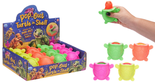 9CM HEAD POP-OUT TURTLE 4 ASST (DB) (NRB)