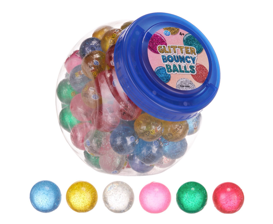 32MM GLITTER JET BALL 6 ASST (TUB)