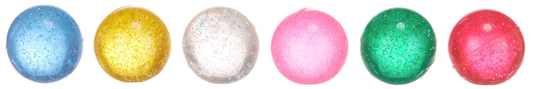 32MM GLITTER JET BALL 6 ASST (TUB)