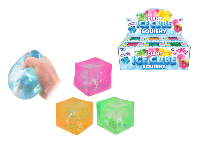 Large Squish Ice Cube (4 Asst Colours) Display Box