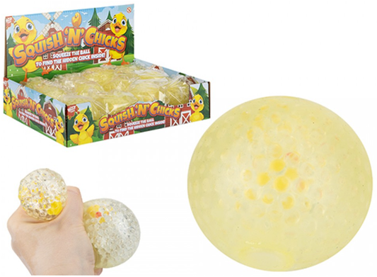 WIZZ TOYS YELLOW BALL WITH HIDDEN CHICKS INSIDE 6.5CM