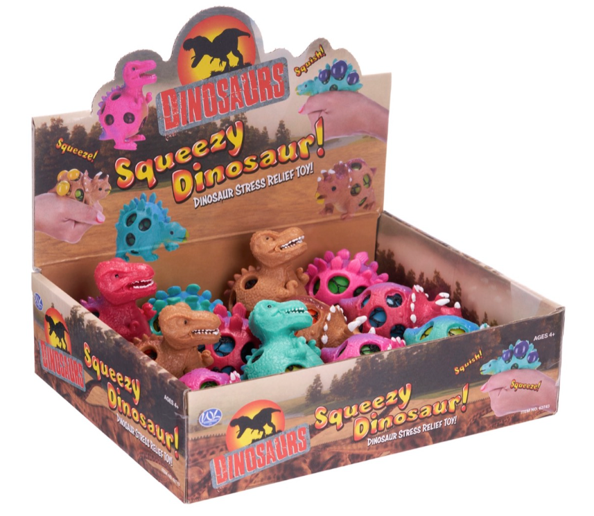 6.5CM SQUEEZY DINOSAURS 3 ASST