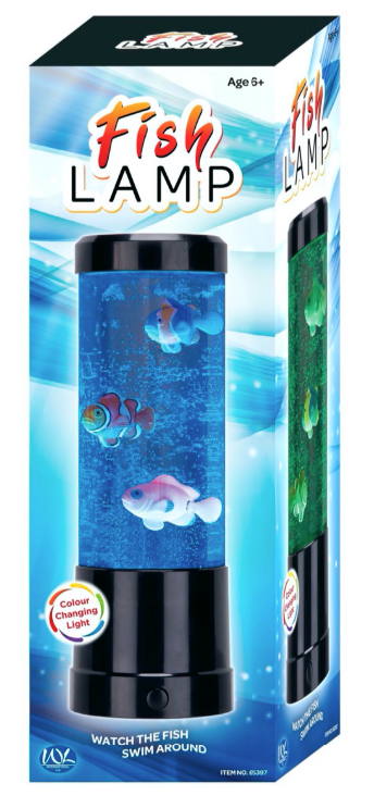 25CM B/OP COLOUR CHANGING FISH LAMP