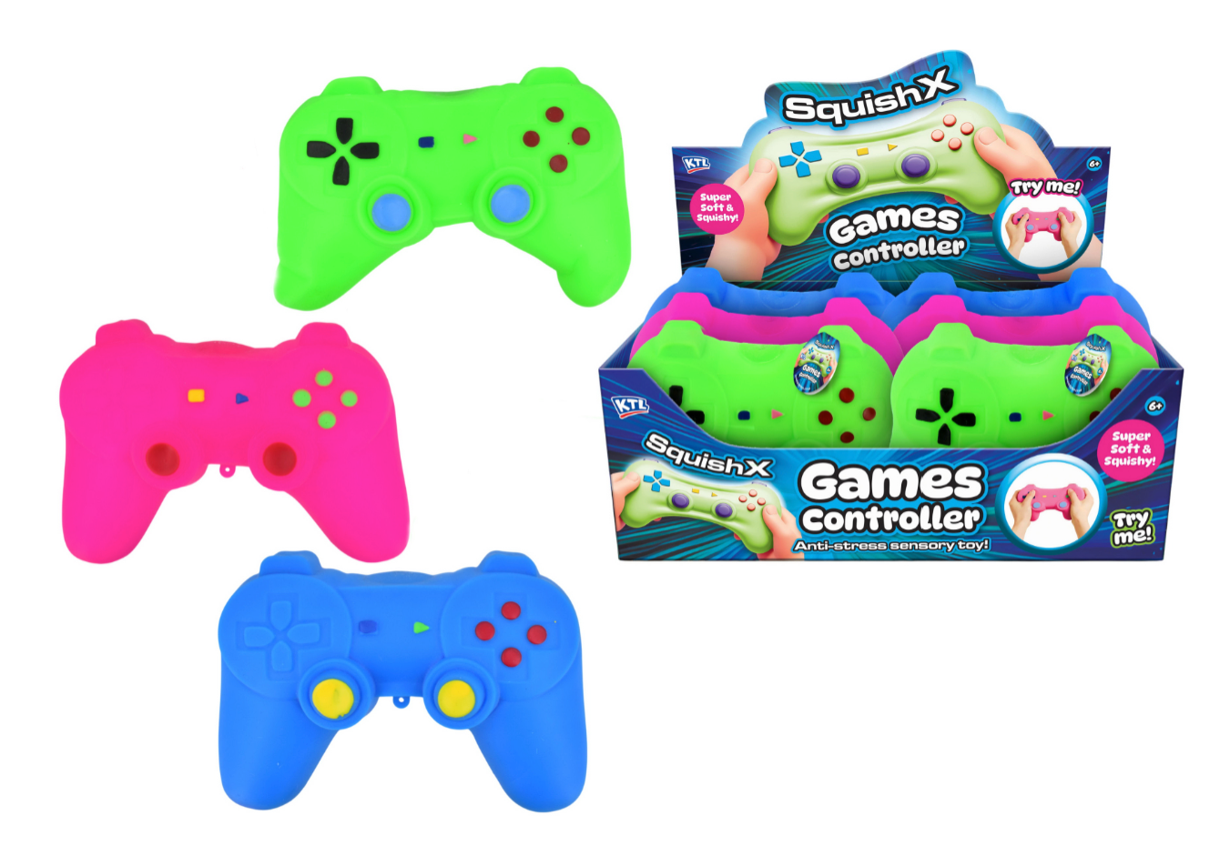 Squidgy Stretch Games Controller (3 Cols) Dbx