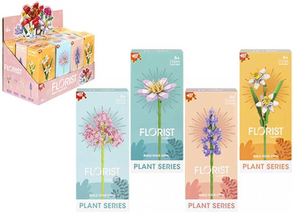 WIZZ TOYS FLOWERS BUILDING BLOCKS SERIES 3 16CM