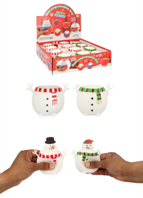 Pop-Up 6cm Snowman Squeeze Toy