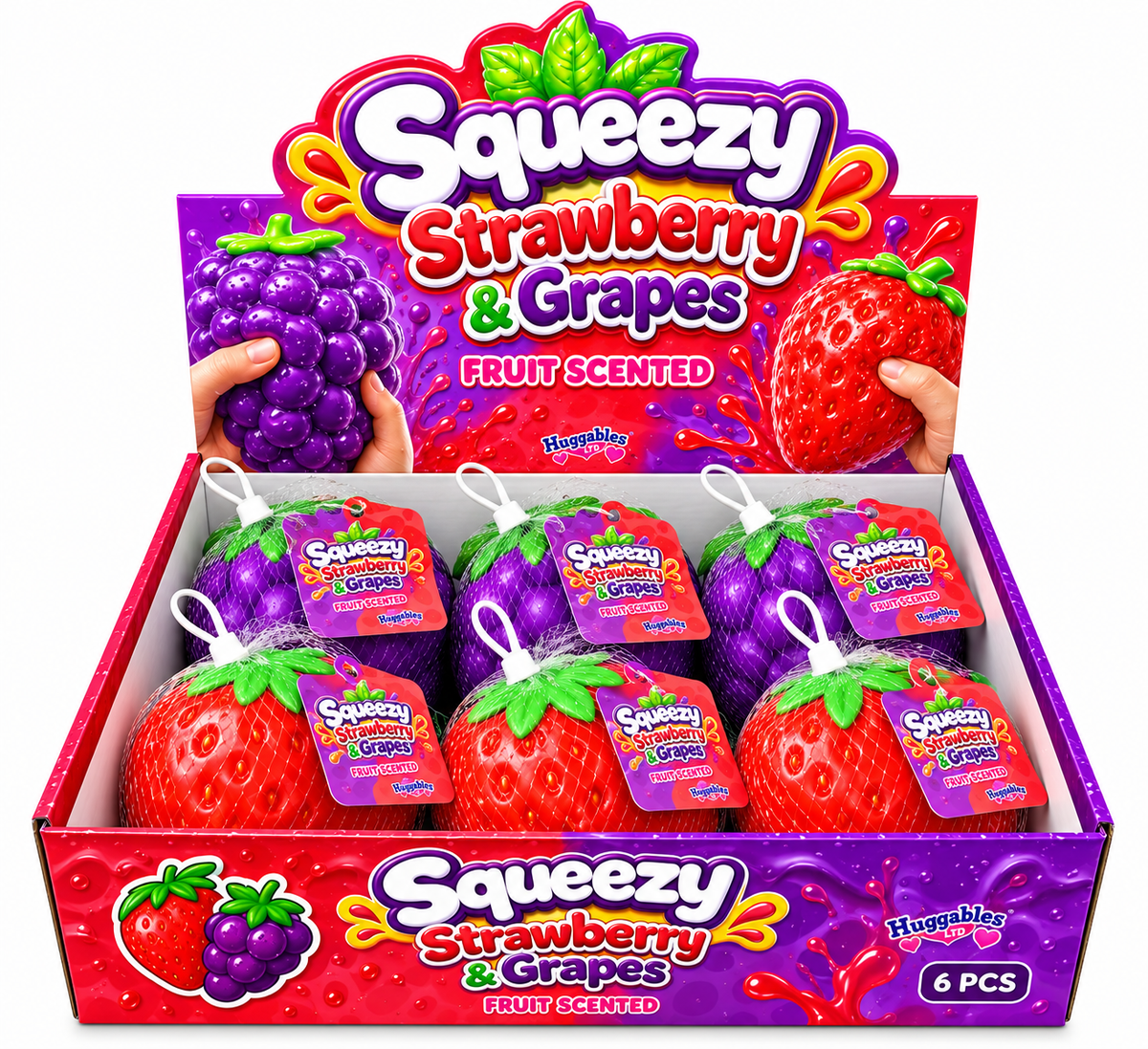 14cm Squeezy Strawberry /Grapes Asstd