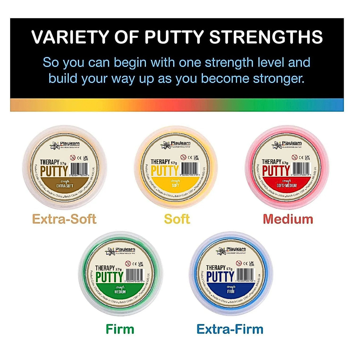 Therapy putty ( 5 Colours – 5 Strengths )