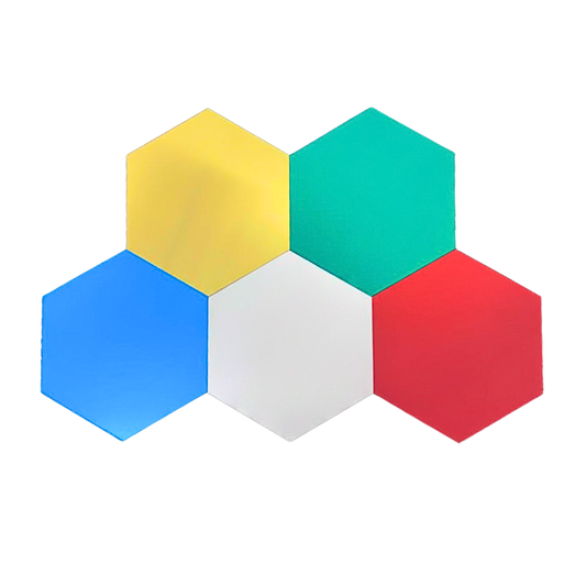Coloured Hexagon Mirrors – 5 pcs