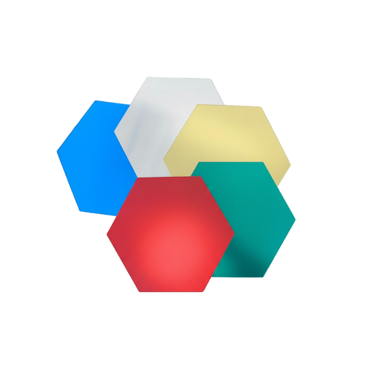 Coloured Hexagon Mirrors – 5 pcs