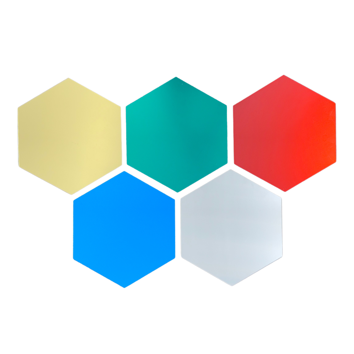 Coloured Hexagon Mirrors – 5 pcs